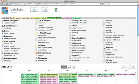 calendar selection Selecting calendars to display