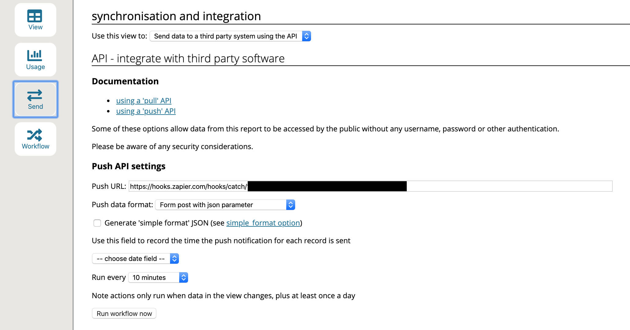 Zapier Push Integration – Platform Updates
